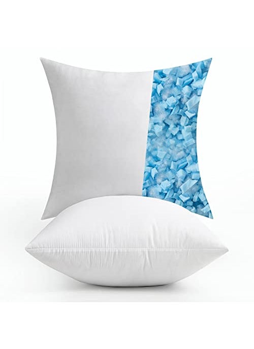 MIULEE MIULEE Pack of 2 20x20 Pillow InsertsDecorative Shredded Memory Foam Cooling Throw PillowsAdjustable Premium Square Wedding Pillow Stuffer Form for Couch Bed Cushion 