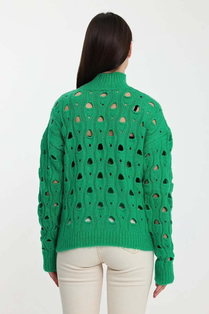 Alexander Gardi Alexandergardi Turtleneck Openwork Knit Sweater (A92423-S)