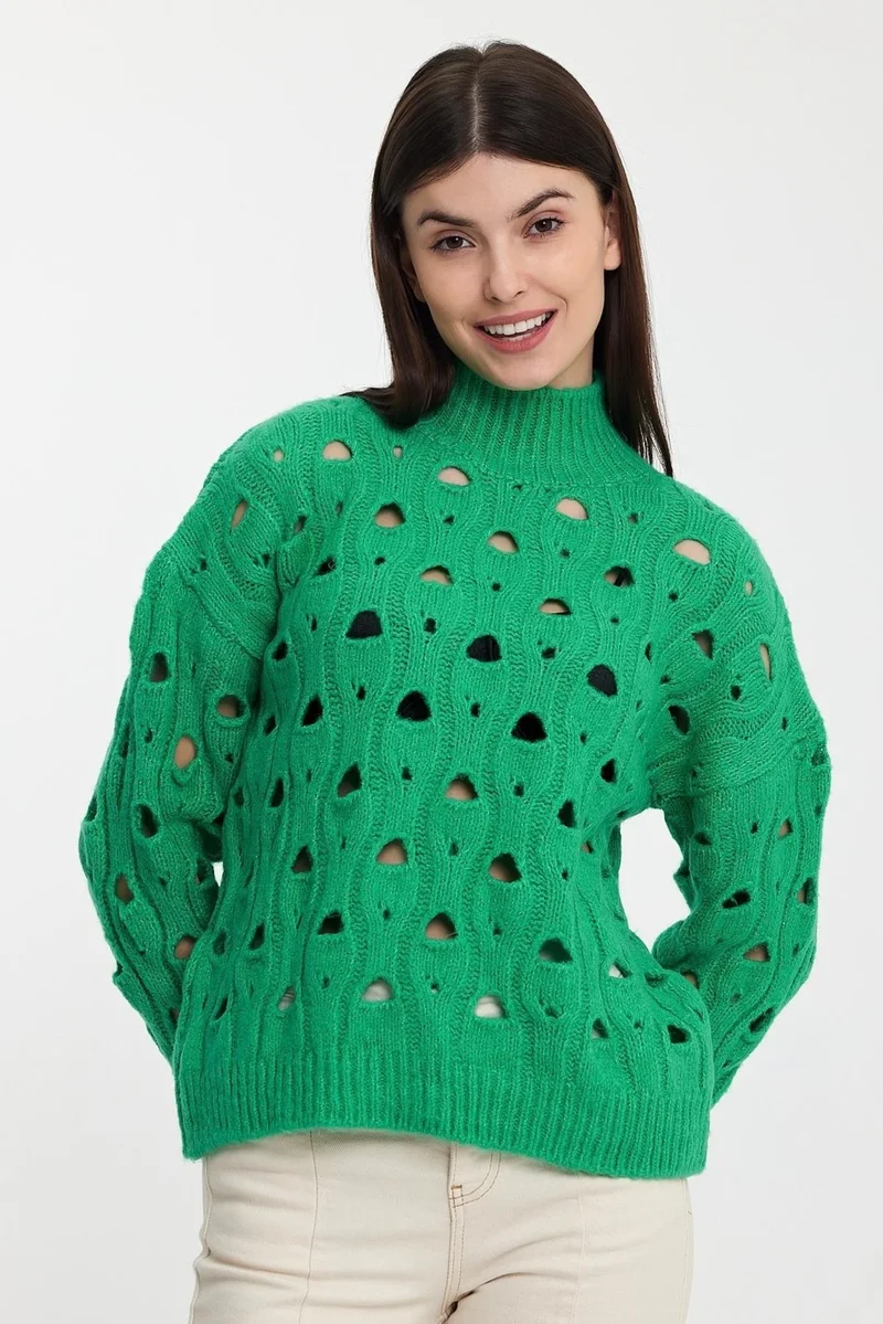 Alexander Gardi Alexandergardi Turtleneck Openwork Knit Sweater (A92423-S)
