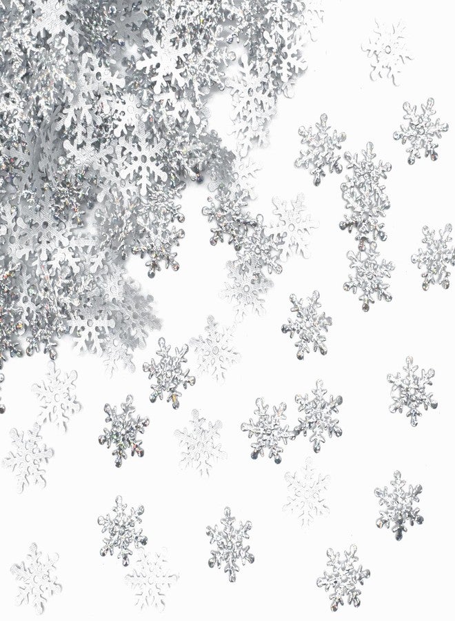 catin Snowflakes Confetti for Winter Wonderland Decorations Silver Snowflake Confetti for Tables Small Snowflakes Embellishments for DIY Crafts,600 Pcs - Image 1