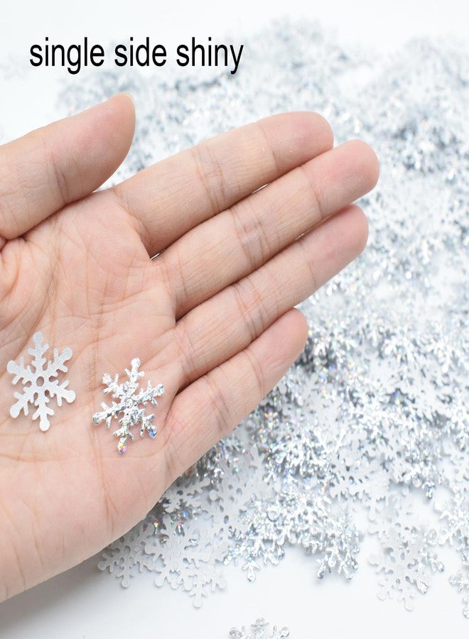 catin Snowflakes Confetti for Winter Wonderland Decorations Silver Snowflake Confetti for Tables Small Snowflakes Embellishments for DIY Crafts,600 Pcs - Image 3