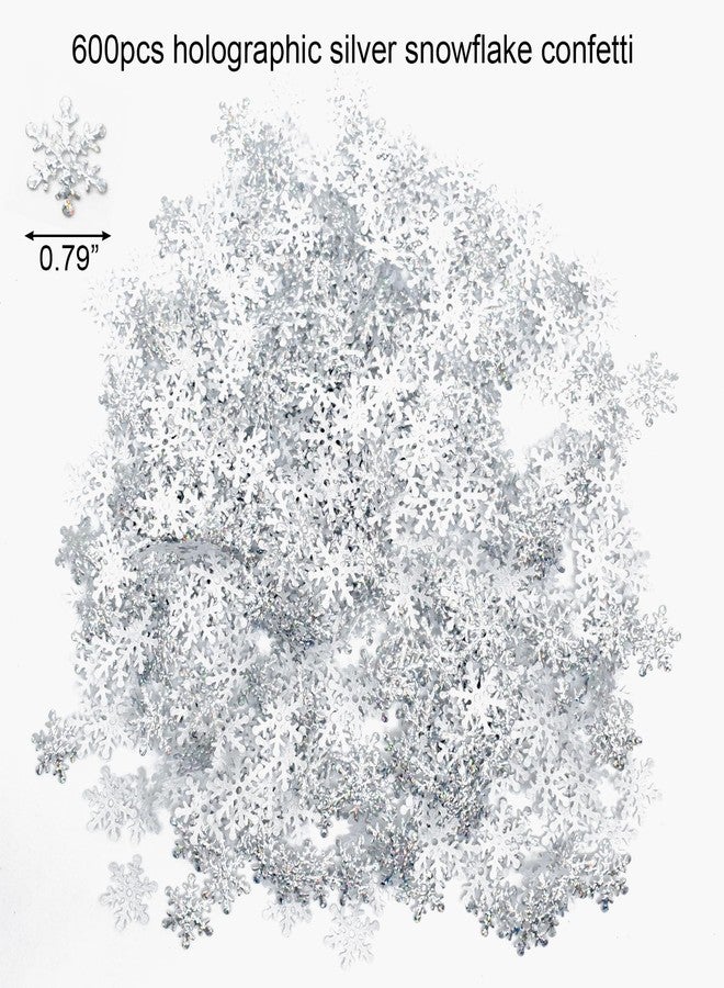 catin Snowflakes Confetti for Winter Wonderland Decorations Silver Snowflake Confetti for Tables Small Snowflakes Embellishments for DIY Crafts,600 Pcs - Image 5