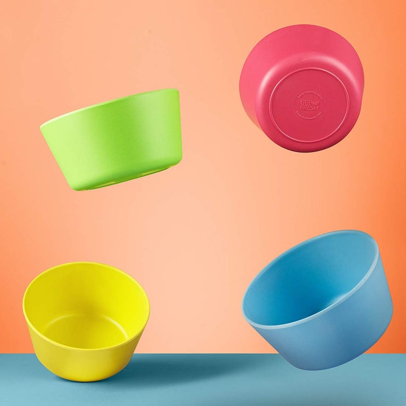 GET FRESH Bamboo Kids Snack Bowls  Set of 4 Bowls for Kids  Kids BPA Free bowls  Bamboo Dinnerware for Everyday Use  Kids Bamboo Bowls  Dishwasher Safe and Stackable - Image 5