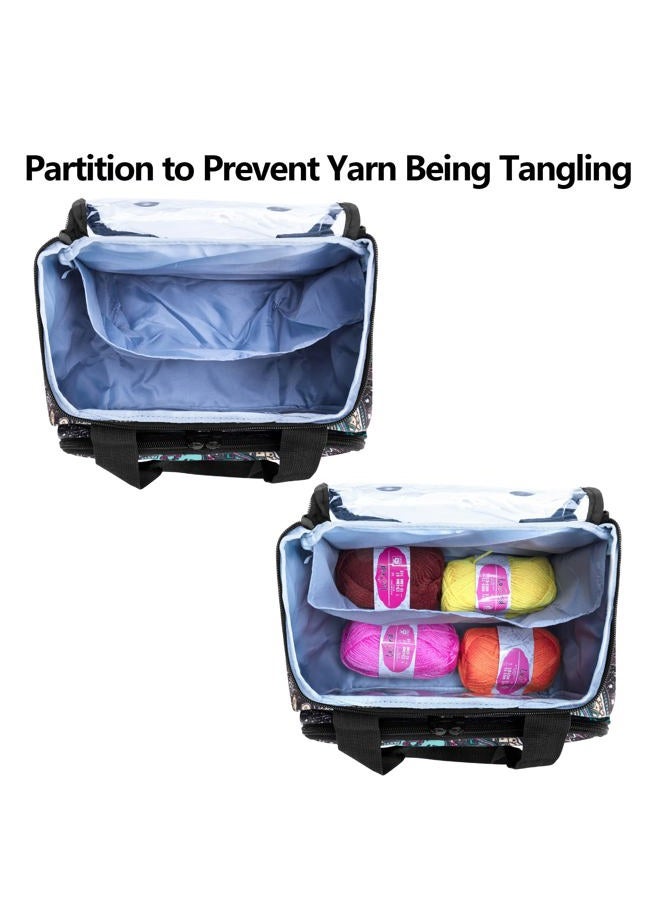 LoDrid Small Yarn Storage Bag with 2 Grommets, Portable Knitting Tote for Knitting Kit & Crochet Accessories, Yarn Project Organizer for Knitting Supplies Set for Adults & Kids, Totem (Bag Only) - Image 2