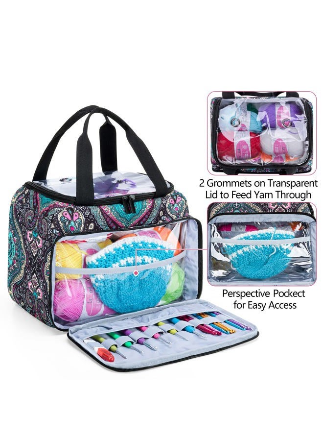 LoDrid Small Yarn Storage Bag with 2 Grommets, Portable Knitting Tote for Knitting Kit & Crochet Accessories, Yarn Project Organizer for Knitting Supplies Set for Adults & Kids, Totem (Bag Only) - Image 3