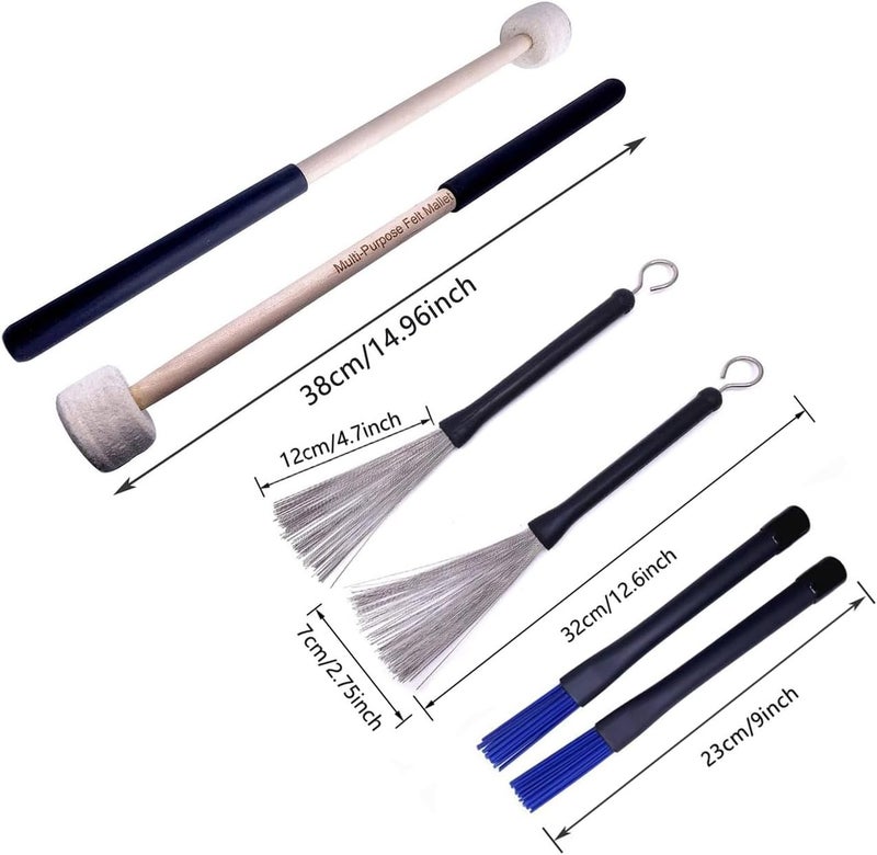 TUOREN Large Drum Sticks Bag with 6 Pair Drum Stick and Mallet Set - Image 3