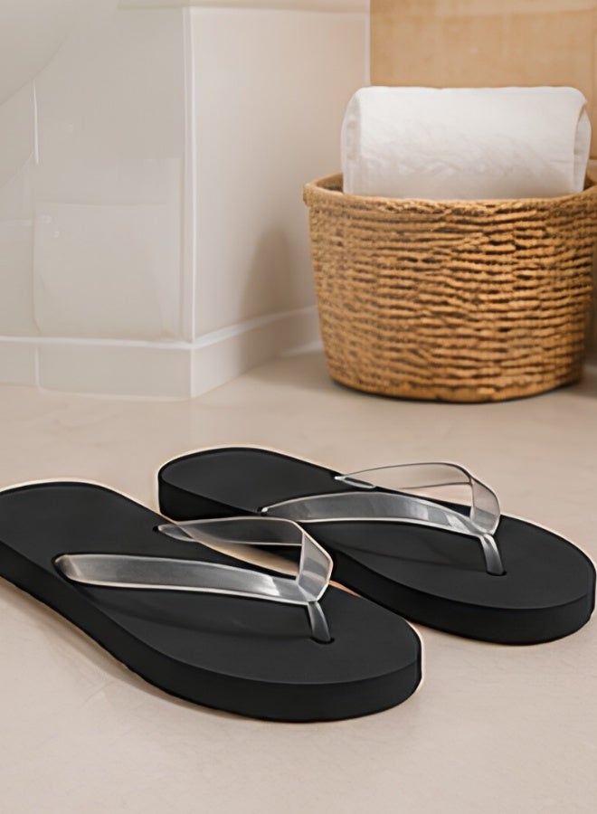 بيرل كوست انترناشيونال Unisex Flip Flops Slipper – Lightweight Waterproof Bathroom Slippers with Non-Slip Sole, Soft EVA Shower Sandals for Spa, Hotel, Beach & Indoor Use, Black - Image 3