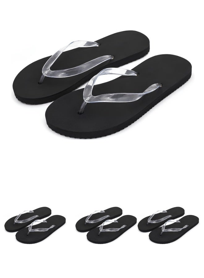 بيرل كوست انترناشيونال Unisex Flip Flops Slipper – Lightweight Waterproof Bathroom Slippers with Non-Slip Sole, Soft EVA Shower Sandals for Spa, Hotel, Beach & Indoor Use, Black - Image 1