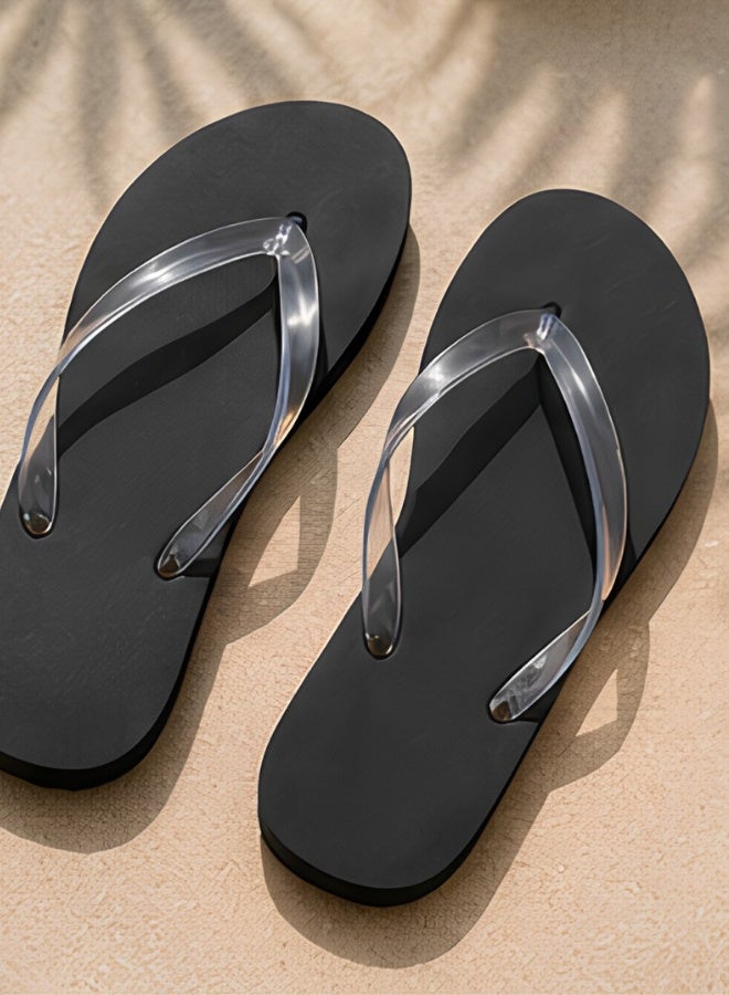 بيرل كوست انترناشيونال Unisex Flip Flops Slipper – Lightweight Waterproof Bathroom Slippers with Non-Slip Sole, Soft EVA Shower Sandals for Spa, Hotel, Beach & Indoor Use, Black - Image 4
