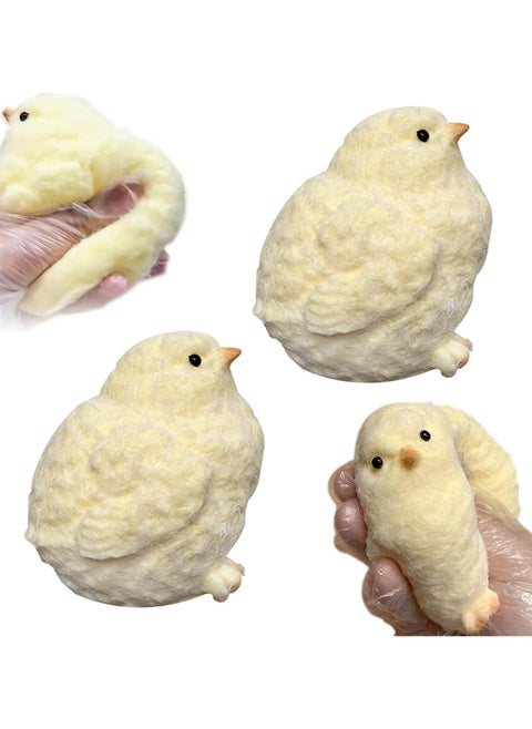 2Pcs Soft Silicone Squishy Fidget Toys – Kawaii Chick Stress Relief Squeeze Toys for Kids & Adults