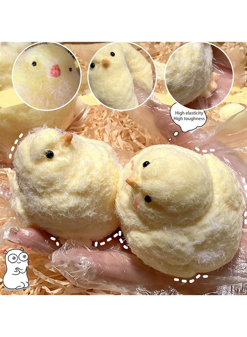 2Pcs Soft Silicone Squishy Fidget Toys – Kawaii Chick Stress Relief Squeeze Toys for Kids & Adults - Image 2