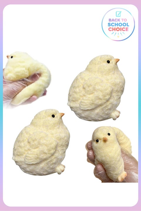 2Pcs Soft Silicone Squishy Fidget Toys – Kawaii Chick Stress Relief Squeeze Toys for Kids & Adults