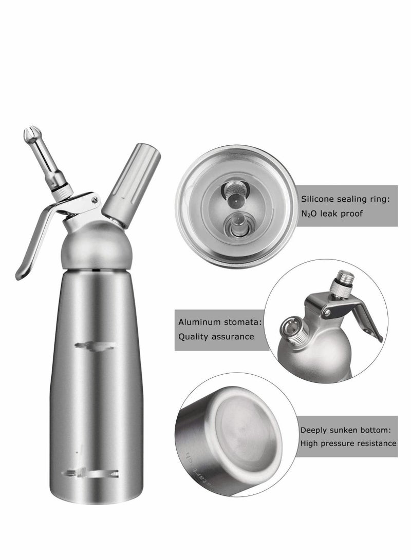 خزانة كريمة من الفولاذ المقاوم للصدأ مع موزع، مزودة بـ 3 رؤوس لصنع الكريمة المخفوقة وث Threads معززة - Image 3