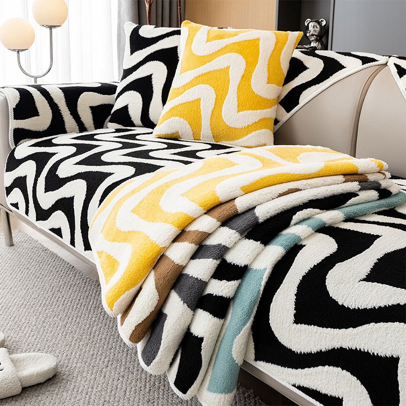 New Sofa Cushion Winter Thickened Plush Cushion Non-Slip Simple Modern Sofa Cover High-End Cover Handrest Towel - Image 2