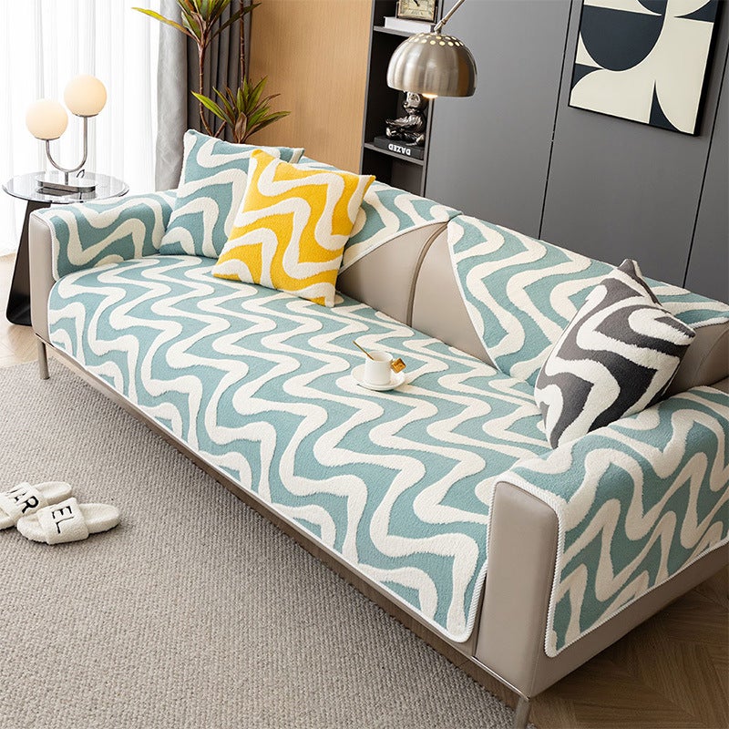 New Sofa Cushion Winter Thickened Plush Cushion Non-Slip Simple Modern Sofa Cover High-End Cover Handrest Towel - Image 1