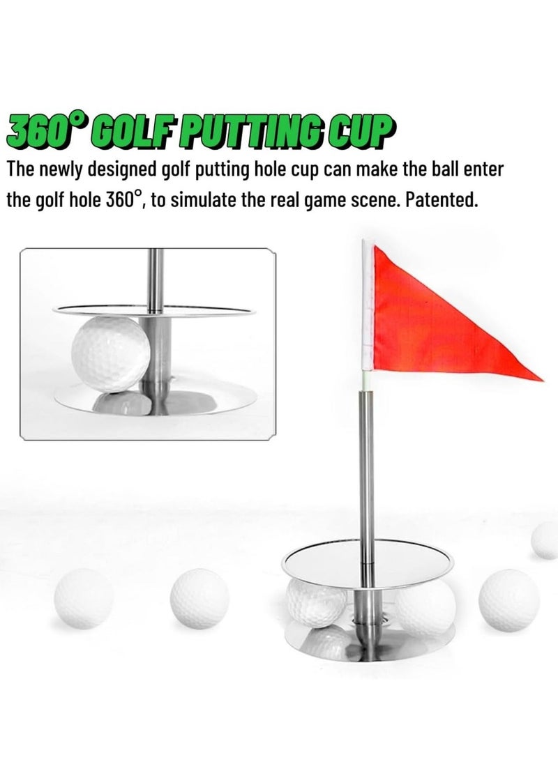 Generic - Golf Putting Hole, 360° Golf Green Practice Hole Cup Indoor and Outdoor, Portable Putting Hole for Golf Putt Training, Durable Stainless Steel and Aluminum - Image 1