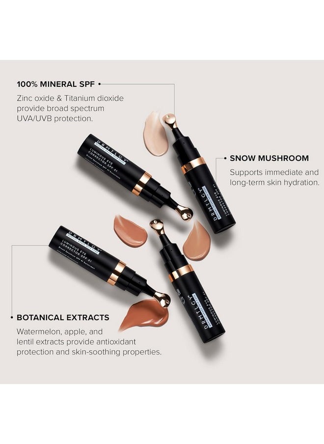 DRMTLGY DRMTLGY Luminous Eye Corrector SPF 41, Under Eye Color Corrector for Dark Circles, Anti-Aging Tinted Eye Cream, Hydrating Eye Serum with Peach Undertone FSA/HSA Eligible, Fair  - Image 4