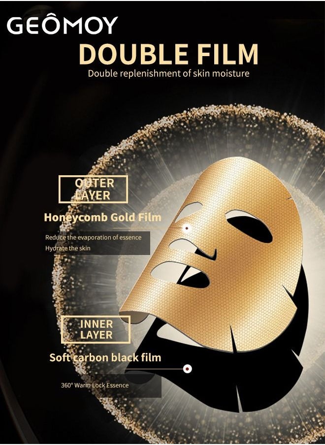 5pcs Honeycomb Gold Full Face Mask Moisturizing Firming Skin Early Anti-Aging Essence