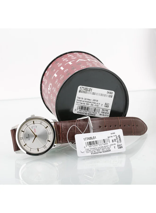 تيتان Leather Analog Wrist Watch 1774SL01