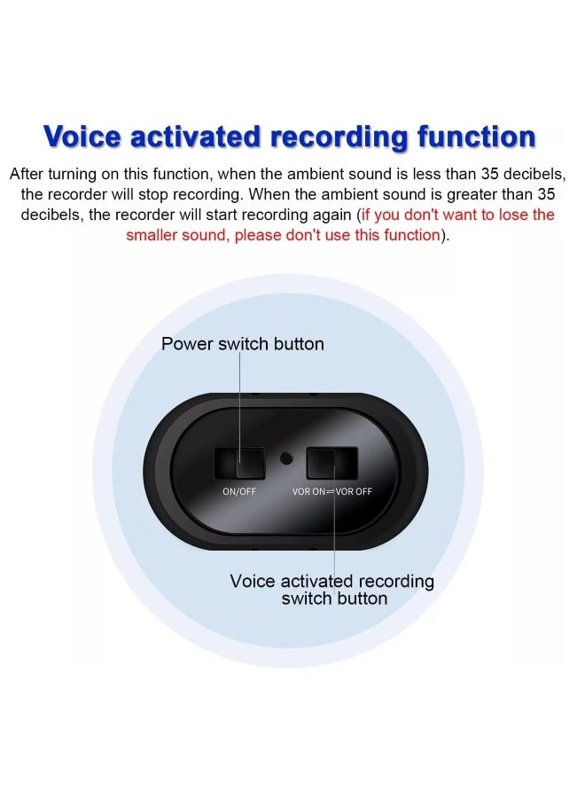 128GB Voice Recorder with 2000H Capacity, Magnetic Voice Activated Audio Recorder with Noise Reduction, Mini USB Digital Recorder for Lectures/Meetings/Interviews, Small Recording Device - Image 4
