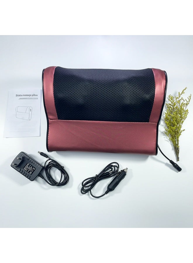 Health Compact Health Massage Pillow with Heat and Rotating Nodes for Muscle Relief in Neck, Shoulders, Back, and Legs, Includes Power Adapter and Car Charger for Relaxation on the Go - Image 1