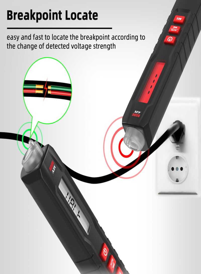 بي سايد جهاز قياس متعدد رقمي محمول على شكل قلم، جهاز قياس الفولتميتر، شاشة ثنائية اللون 1.9 بوصة، TRMS، الجهد، السعة، المقاومة، التردد، الصمام الثنائي، الاستمرارية، درجة الحرارة، قياس NCV، جهاز قياس متعدد الوظائف - Image 2