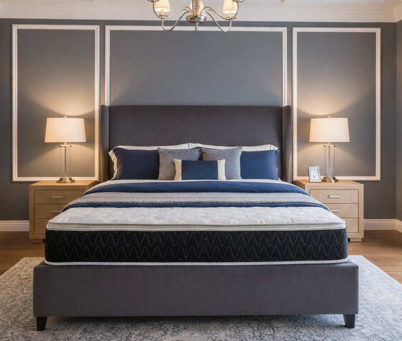 ريكسال هوم مرتبة فيفالدي بيلوتوب – مقاس 160 × 200 × 25 سم (كوين كبير / كاليفورنيا كوين) – نظام نوابض بونيل، عزل حركة وتخفيف ضغط لنوم هادئ - Image 1