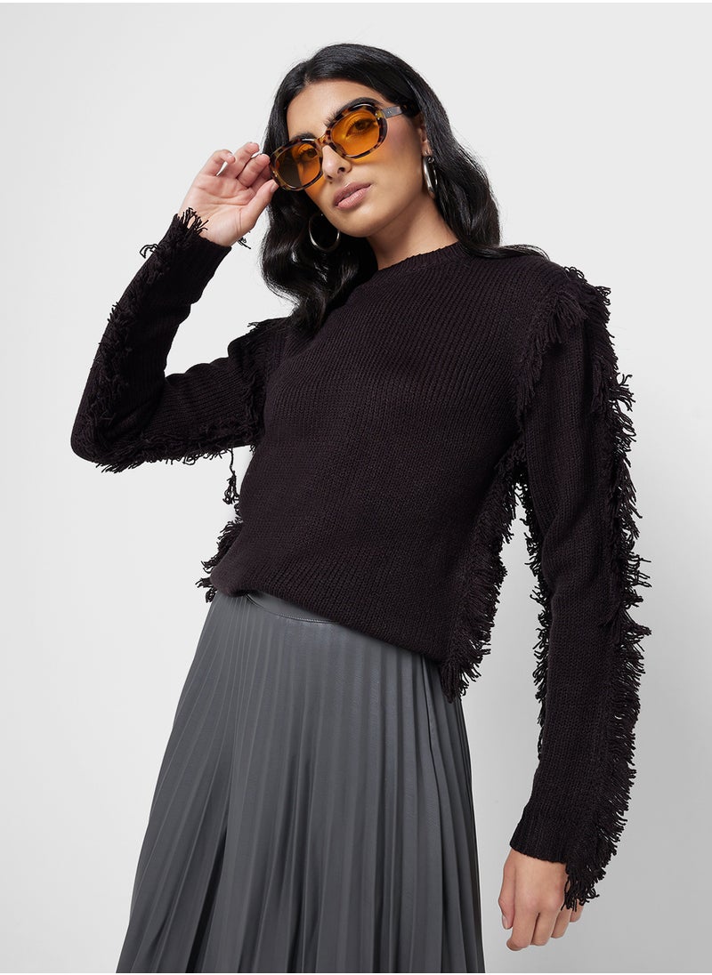 VERO MODA Crew Neck Fringe Pullover  - Image 1