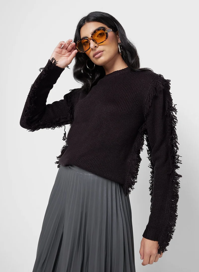 VERO MODA  Crew Neck Fringe Pullover for Women | Best Price UAE
