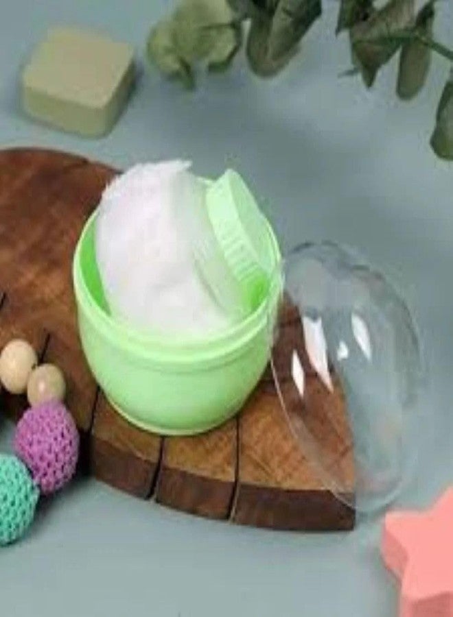 Ephemeral New Round Portable Baby Skin Care Baby Powder Puff with Box Holder Container for New Born Baby Face and Body_1pc - Image 3