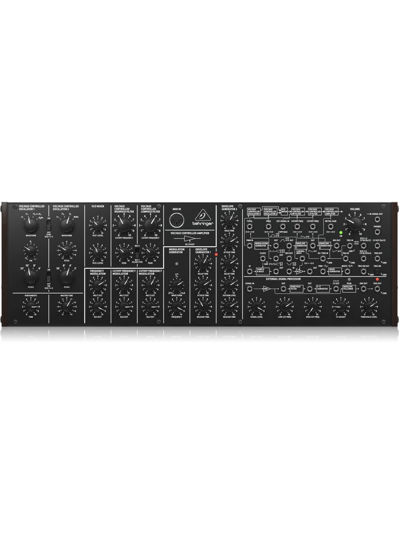 behringer K-2 MKII Analog and Semi-Modular Synthesizer with Dual VCOs, Ring Modulator, External Signal Processor, 16-Voice Poly Chain and Eurorack Format - Image 1