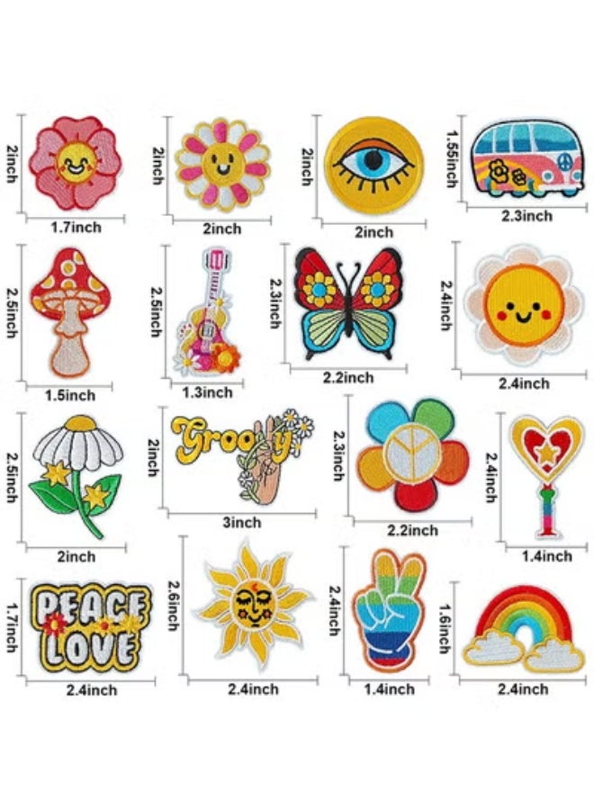 fantasize Colorful Vintage Style Iron on Patches, Embroidered Iron/Sew Patches, Cute Applique Patches for Clothing, Jackets, Hats, Backpacks, Jeans - Image 3