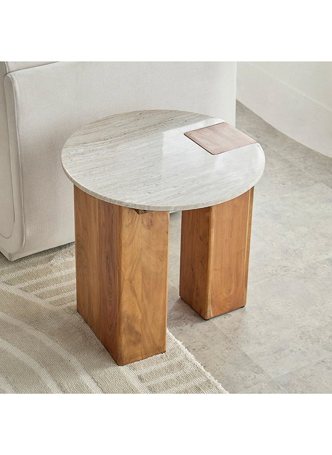 Home Box Seoul Marble Top Round End Table  - Image 2