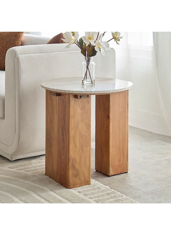 Home Box Seoul Marble Top Round End Table  - Image 1