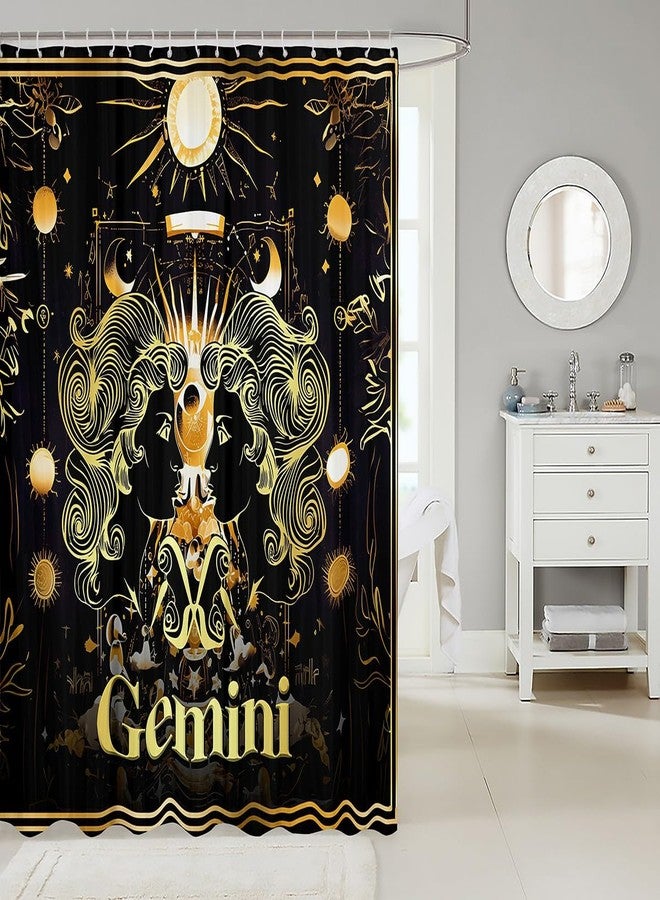 Feelyou Kids Twelve Constellations Shower Curtain 72"x72" Gemini Bath Curtain Western Astrology Zodiac Bathroom Shower Curtain Set Bohemian Kids Bathroom Accessories - Image 2
