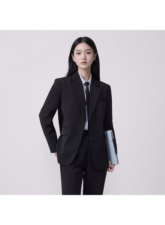 Teluoman Black Women's Suit Set Professional Formal Interview Outfit Spring Autumn High-end Women's Blazer - Image 4