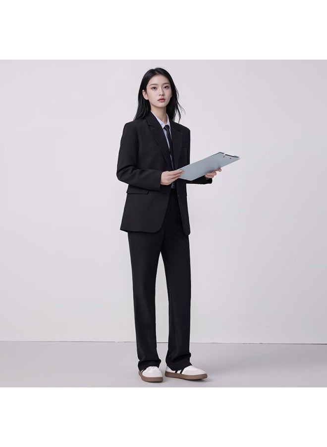 Teluoman Black Women's Suit Set Professional Formal Interview Outfit Spring Autumn High-end Women's Blazer - Image 3