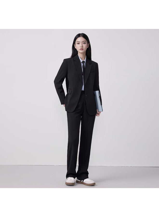 Teluoman Black Women's Suit Set Professional Formal Interview Outfit Spring Autumn High-end Women's Blazer - Image 2