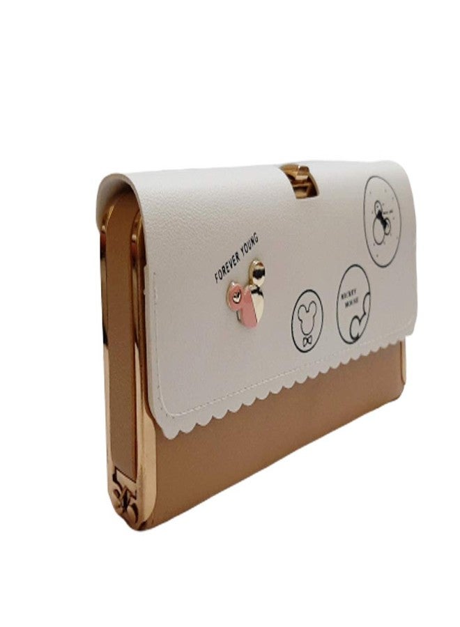 V4U Royal Girl's Pu Leather Wallets and Clutches (Brown) - Image 1