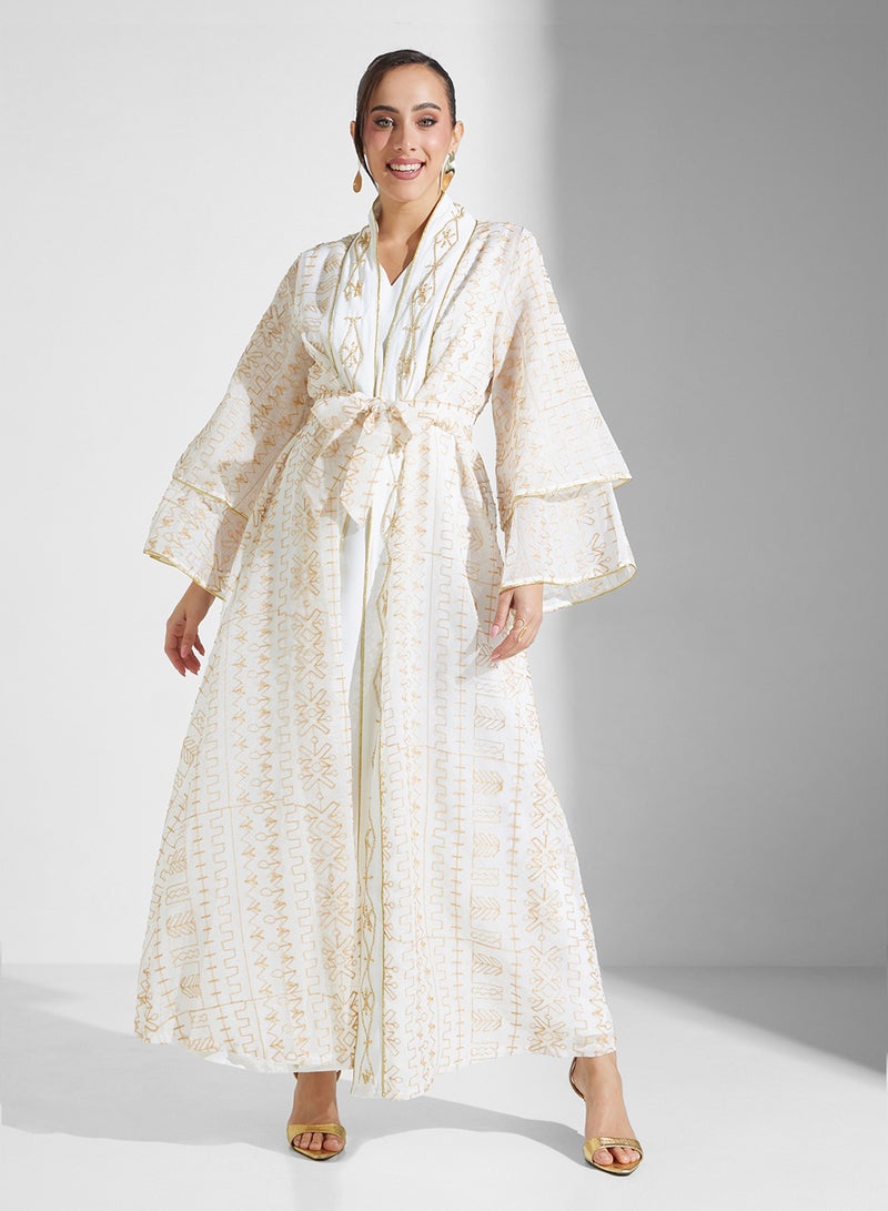 Khizana Embroidered Abaya With Inner - Image 4
