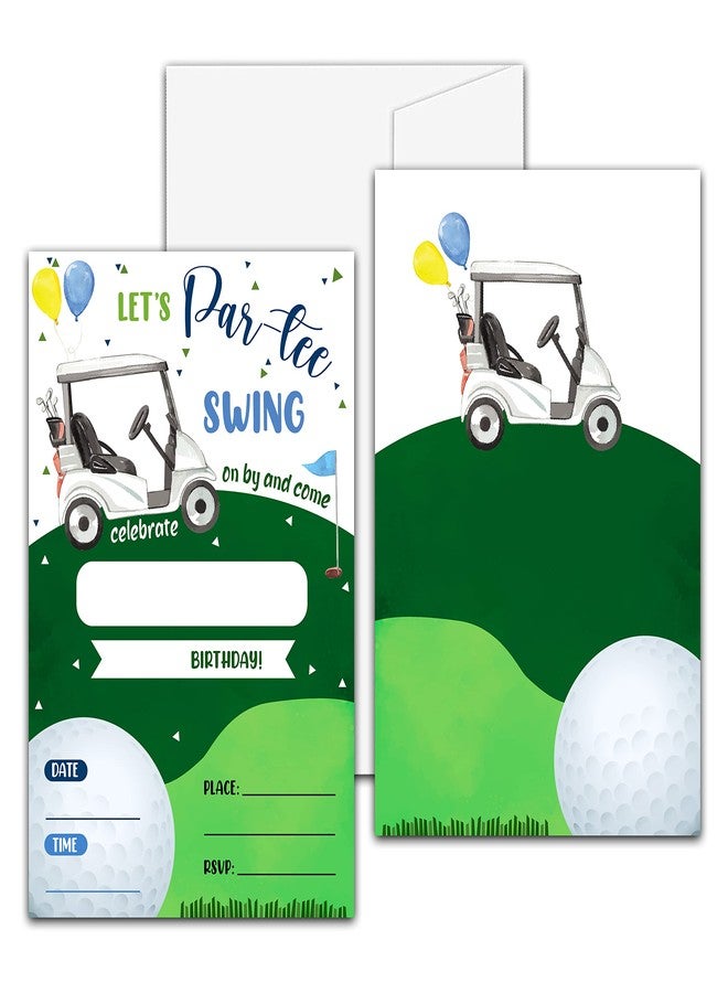 Levitatinyear Golf Theme Birthday Party Invitation, Let's Par-Tee Fill-In Invites For Man & Woman, 20 Invitations With Envelopes(4" X 6")，Adults Party Favors Decoration And Supplies-04 - Image 1