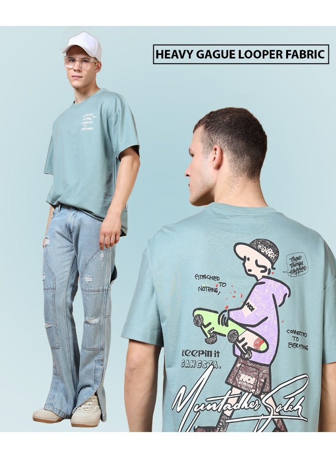 QUCO Blue Oversized T-Shirt for Men - Image 1