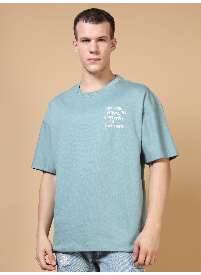 QUCO Blue Oversized T-Shirt for Men - Image 2