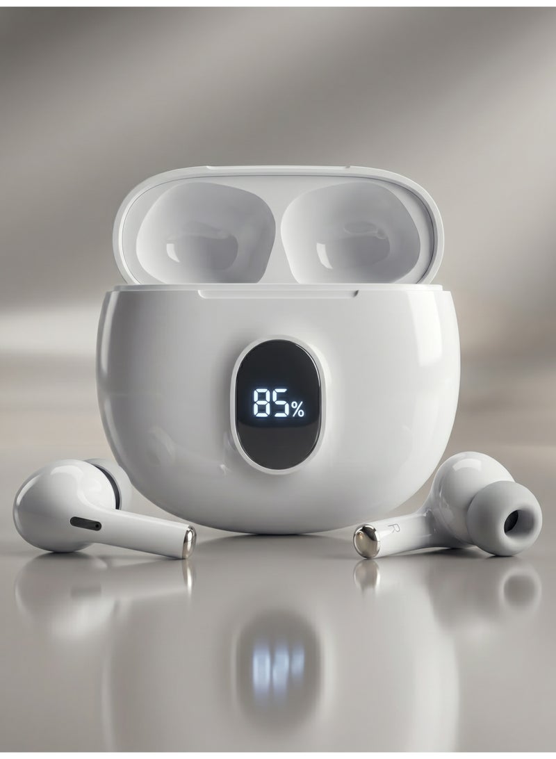 Brass سماعات أذن لاسلكية BRASS AIR90، صوت جهير قوي، سماعات بلوتوث مزودة بميكروفون، سماعات لاسلكية حقيقية، علبة شحن، سماعات ستيريو لأجهزة أندرويد وآيفون، مناسبة للصالات الرياضية والسفر - Image 5
