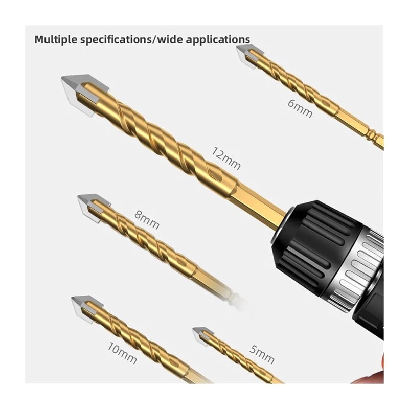 8mm 2pcs High Hardness Four Edged Alloy Drill Bit For Tile Glass Concrete Metal - Image 3
