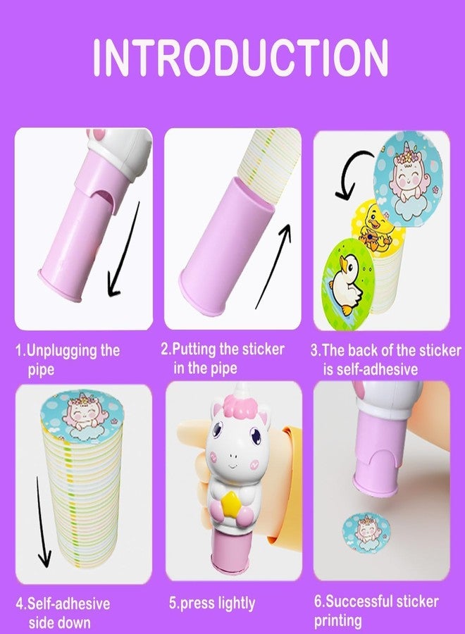BeFunky Sticker Stamper with 100+ Stickers for Kids, Arts and Crafts Sticker Book for Toddlers, Creative Play Travel Toy for Toddlers Girls Boys Age 3 4 5 6 7+ Years Old (Unicorn) - Image 3