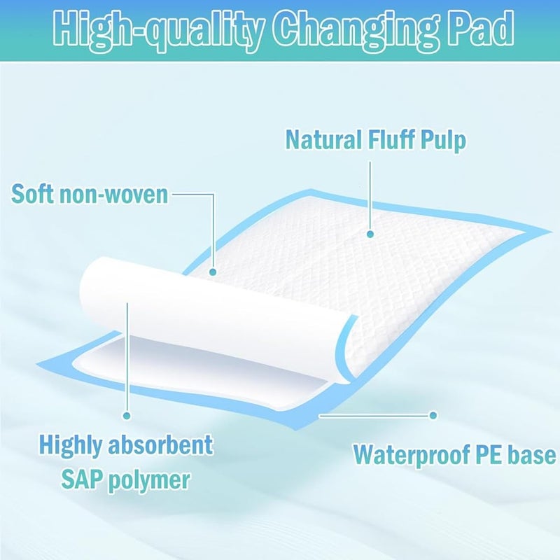 SFGJLJ 20/40/50/100Pcs Disposable Changing Pad Underpad Bed Protector Mat, Soft Non-Woven Fabric, Leak-Proof，Provide Sizes Suitable for Babies Aged 0-18 Months (50, 45*60cm) - Image 5