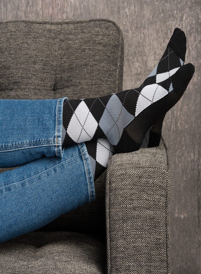 EvoNation Men & Women Knee High 15-20 mmHg Graduated Compression Argyle Socks – Moderate Pressure Compression Garment - Image 5