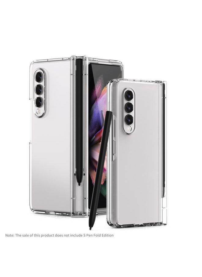 Generic Case Cover For Samsung Galaxy Z Fold 3 5G 360 Full Body Hinge Flip Phone Case with Pen Slot Transparent 