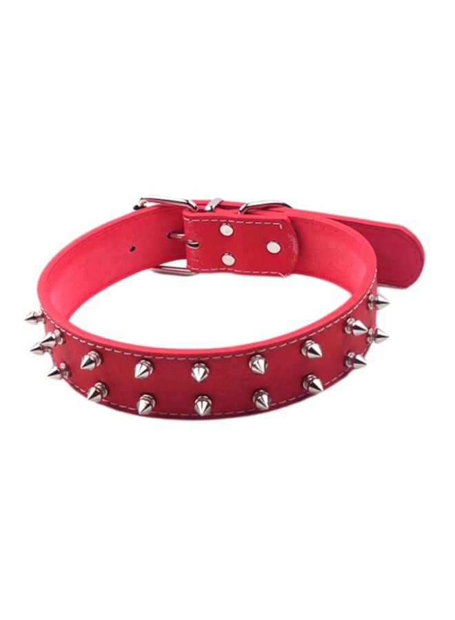 أوتاد طوق قابل للتعديل مخصص للكلاب أحمر/فضي 63x3x35سم - Image 1